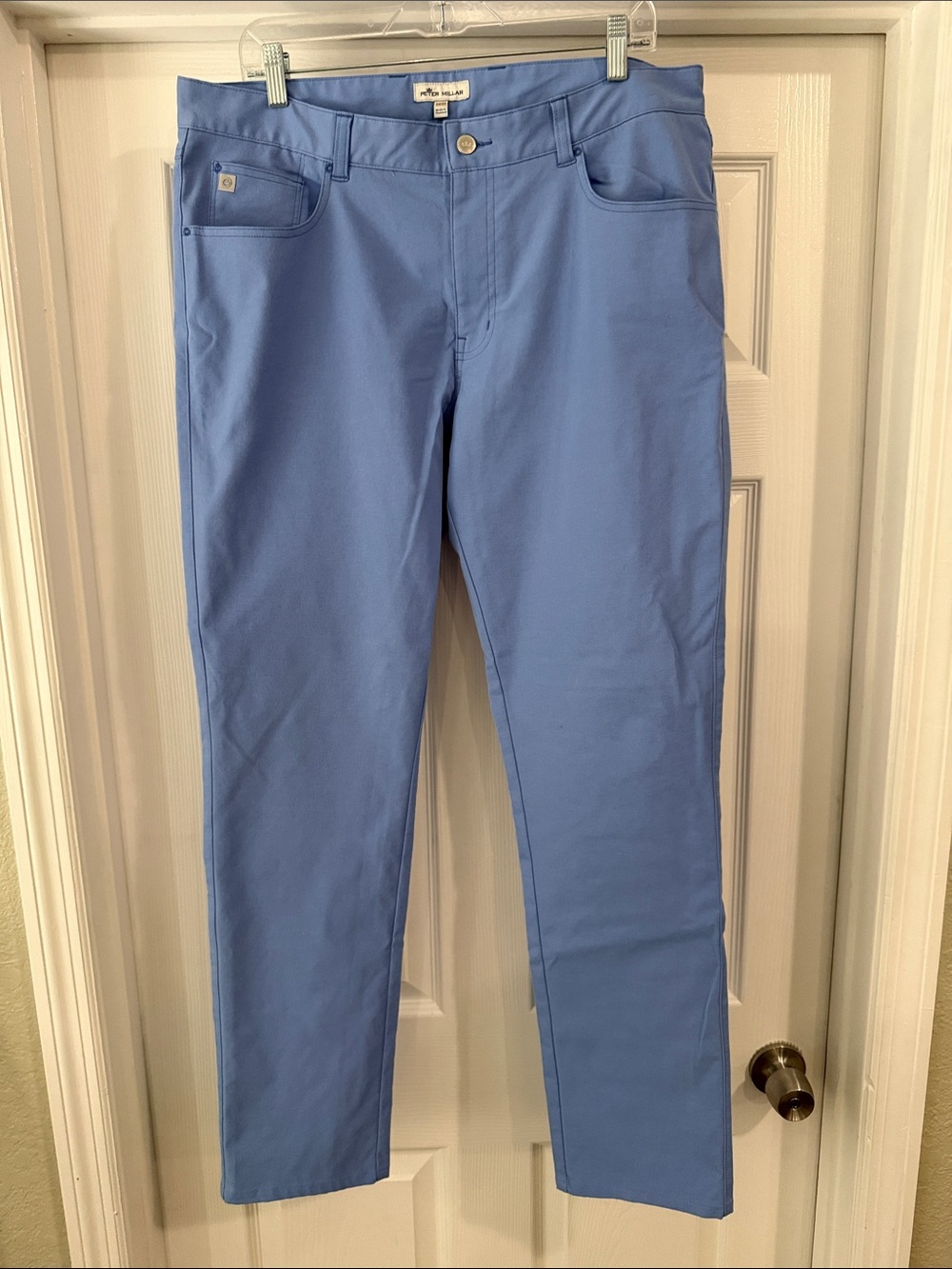 Men's Peter Miller 36 x 34 Crown Slim Straight Pants in Periwinkle Blue